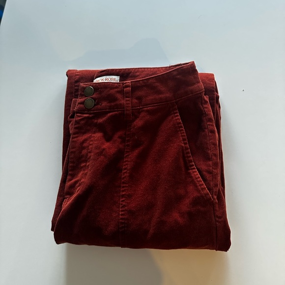 Women's High-Rise Wide Leg Corduroy Pants | Burnt Orange | Knox Rose | Size 6 - Picture 11 of 11